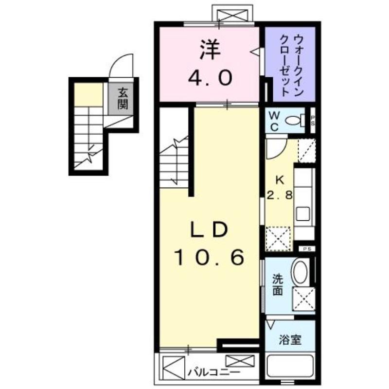 プログレス(1LDK/4階)の間取り写真