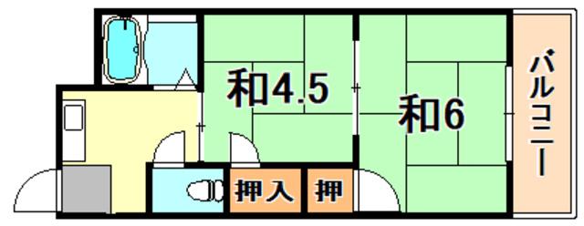 立花マンション(2K/1階)の間取り写真