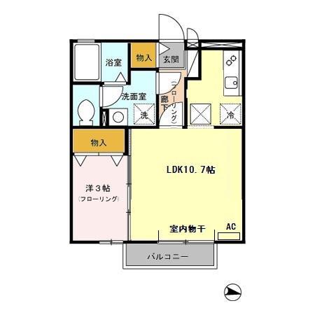 マーメゾンM(1LDK/1階)の間取り写真