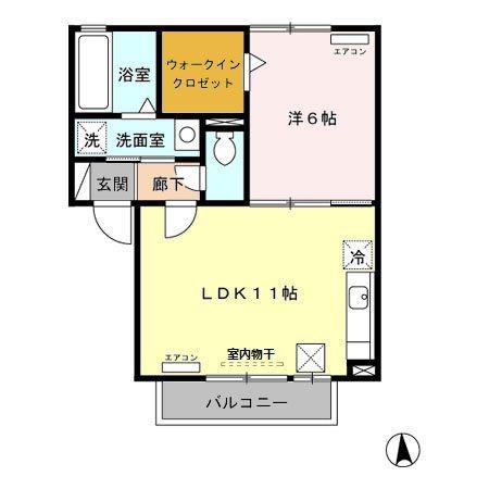 ベルテサクラ(1LDK/1階)の間取り写真