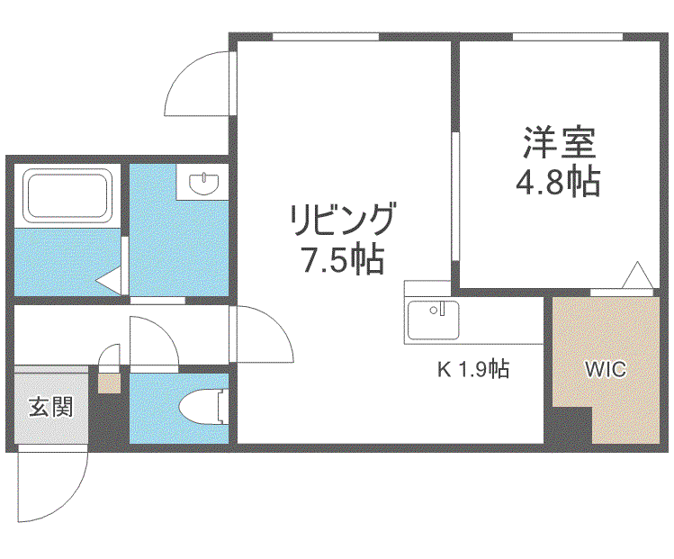 ナツゲン栄通20(1LDK/4階)の間取り写真