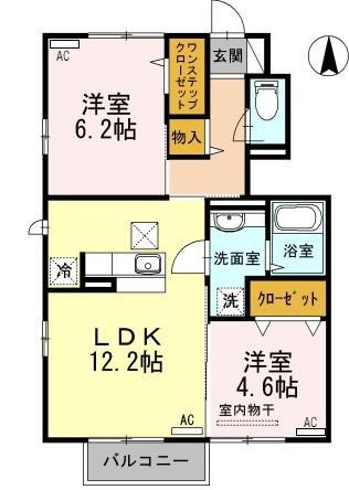 フォレストパークサイド永利(2LDK/1階)の間取り写真
