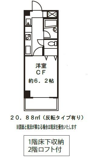 ドミール恵比寿(1K/1階)の間取り写真