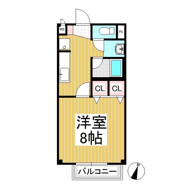 SURPLUS K-1(1K/2階)の間取り写真
