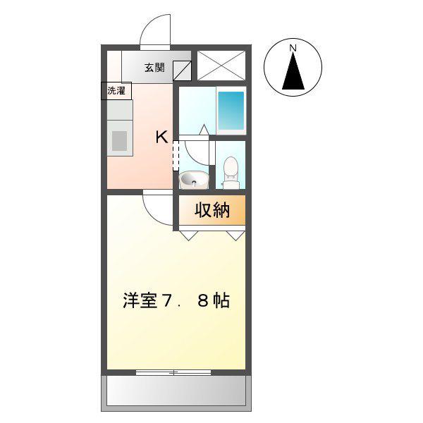 フレグランス赤池(1K/1階)の間取り写真
