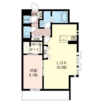FELISEED(1LDK/1階)の間取り写真