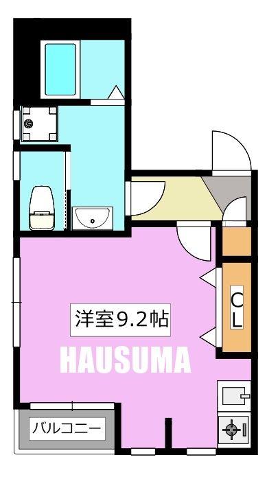 K&M田中(ワンルーム/2階)の間取り写真