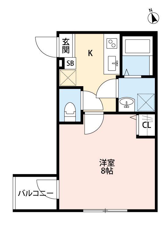 LILIUM(1K/2階)の間取り写真