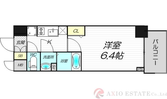 ARTIZA淡路(1K/2階)の間取り写真