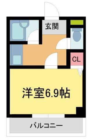 アベニュー曙(1K/3階)の間取り写真