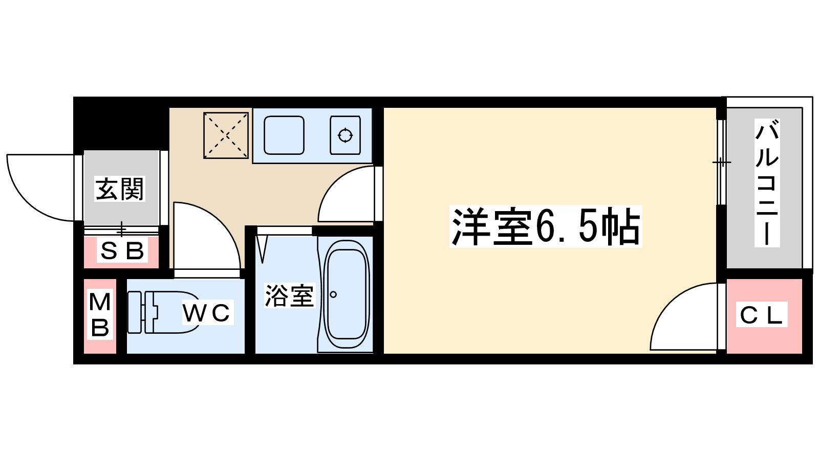 サンロイヤル柴島パート5(1K/5階)の間取り写真