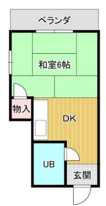 田中ハイツ(1K/1階)の間取り写真