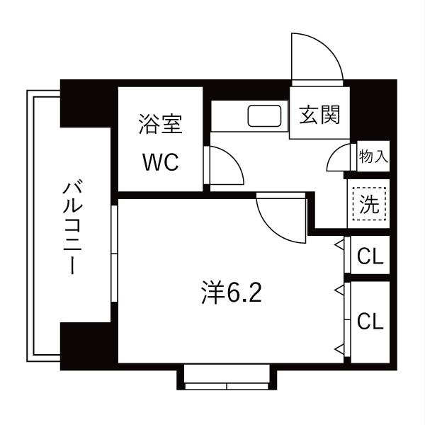 ライオンズマンション丸の内第7(1K/5階)の間取り写真