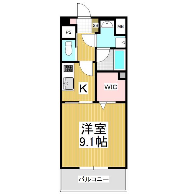 コンフォーティア広丘野村(1K/6階)の間取り写真