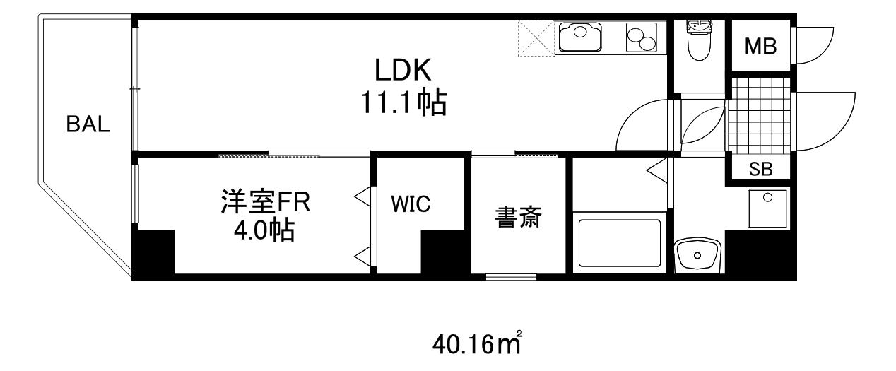 イーセ・ビアン灘(1LDK/5階)の間取り写真