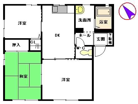 プレミール(3DK/1階)の間取り写真
