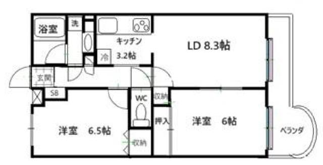 ガーデンパレス関町(2LDK/1階)の間取り写真