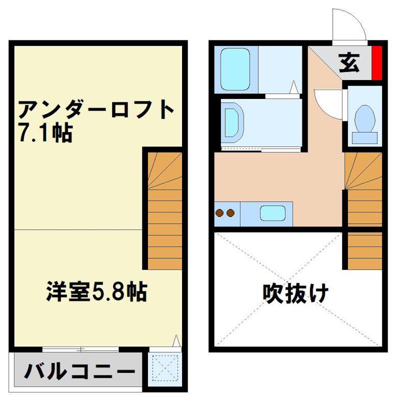 プティットメゾン(1K/1階)の間取り写真