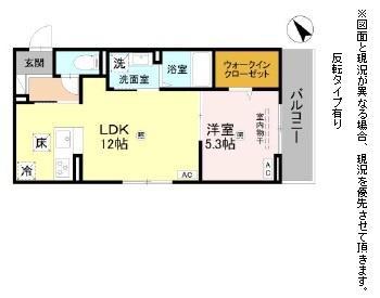 DーROOM 後三条(1LDK/1階)の間取り写真