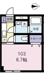 グランバリエ・II(1K/1階)の間取り写真