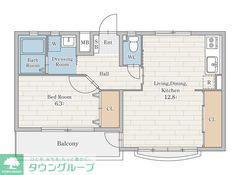 PLENDY本川越(1LDK/3階)の間取り写真