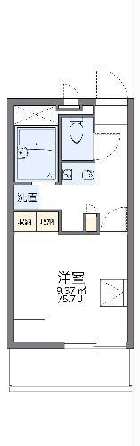 レオパレス東福山(1K/1階)の間取り写真