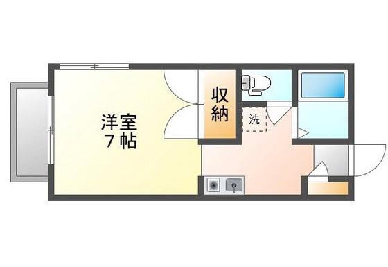 サンヴィレッジ山内(1K/2階)の間取り写真