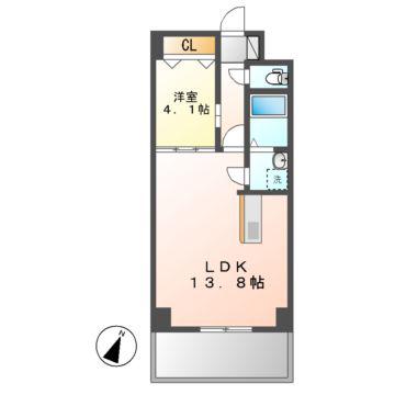 GRANDUKE千代田REGARIA(1LDK/7階)の間取り写真