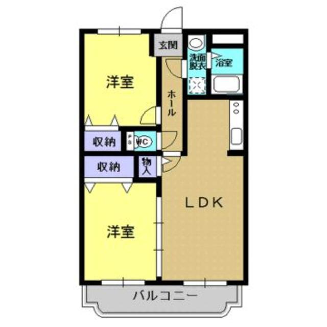 荒川マンションII(2LDK/1階)の間取り写真