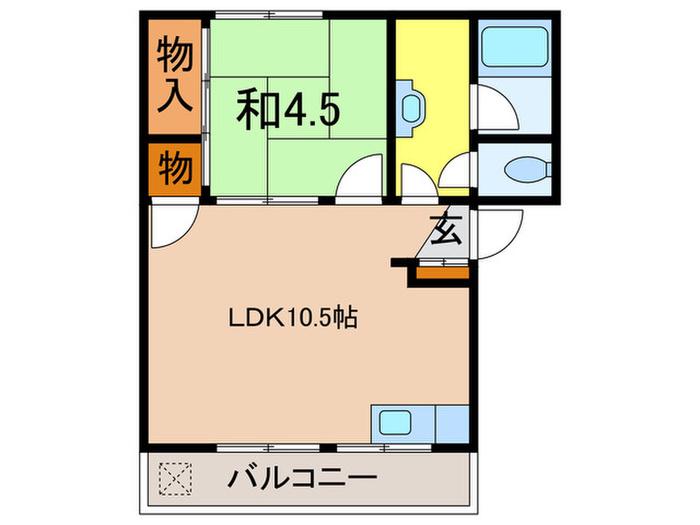 佐野ビル(1LDK/5階)の間取り写真