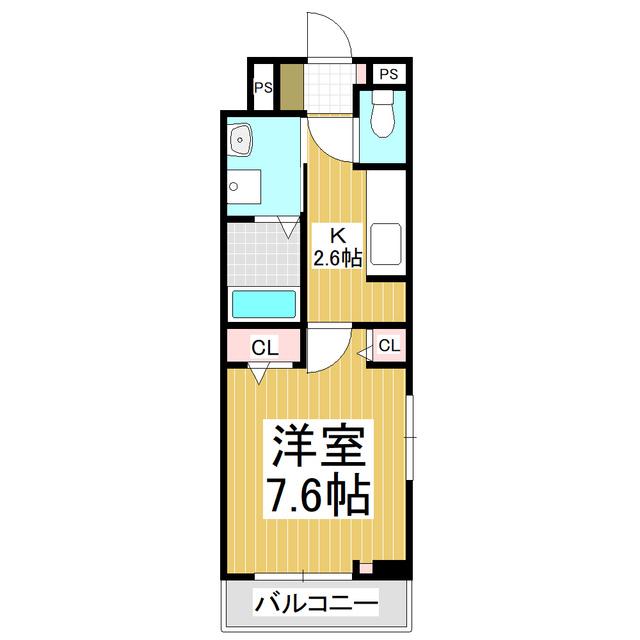 ゼフィールII(1K/2階)の間取り写真