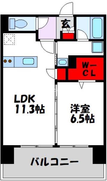 キルンズ博多駅南(1LDK/3階)の間取り写真