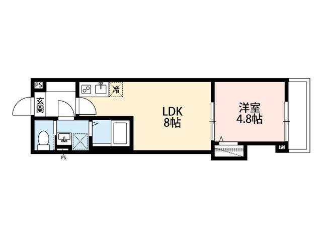 ROBOT HOME新検見川(1LDK/2階)の間取り写真