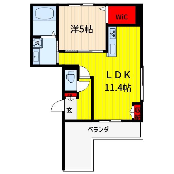 MAISON DE SOIE(1LDK/3階)の間取り写真