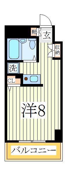 SKヴィラII(ワンルーム/11階)の間取り写真