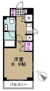 THEパームス田園調布(1K/4階)の間取り写真