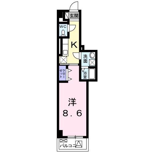 アゼリア ST(1K/4階)の間取り写真