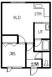 KIハイツ(1LDK/1階)の間取り写真