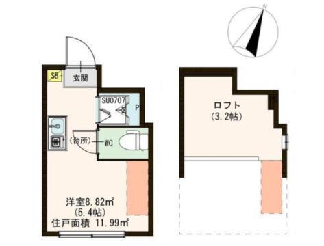 CERESIA池袋ウエスト(ワンルーム/1階)の間取り写真