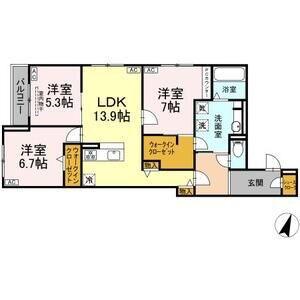 ルヴィータ川名山町(3LDK/2階)の間取り写真