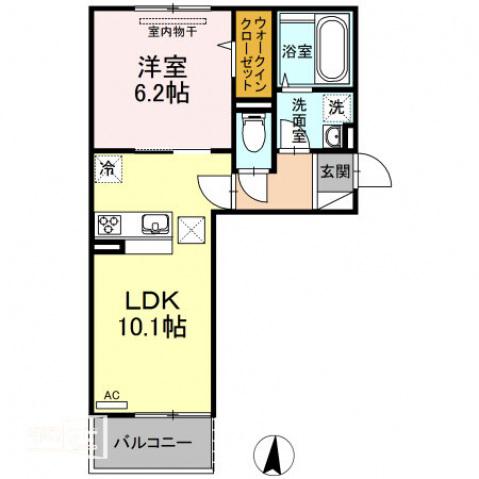 パームツリーC(1LDK/3階)の間取り写真