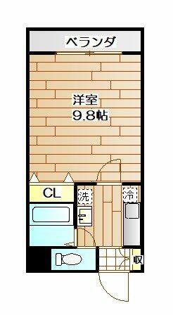 モックパレスDE(1K/4階)の間取り写真