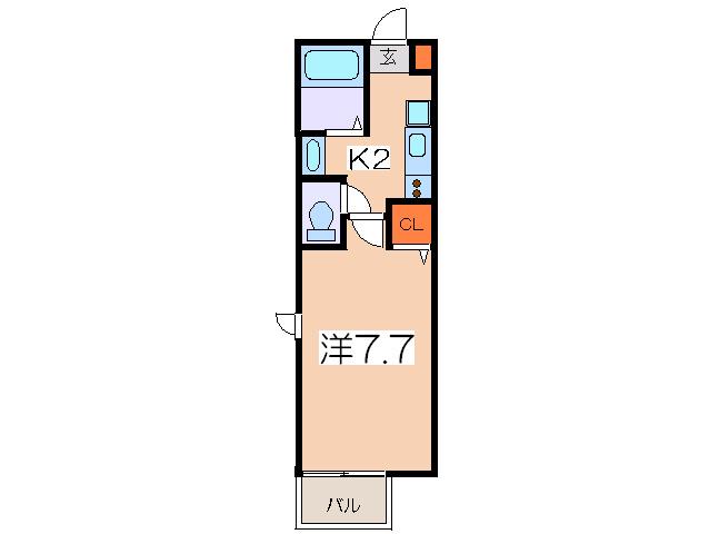 パークフィールドII(1K/1階)の間取り写真