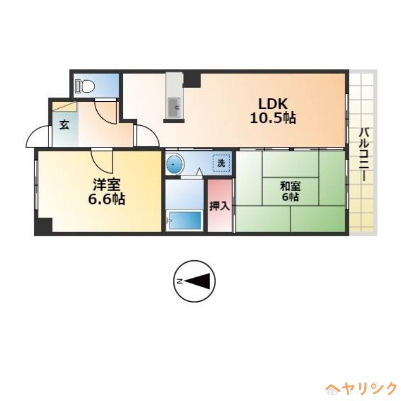 アークヒル(2LDK/11階)の間取り写真