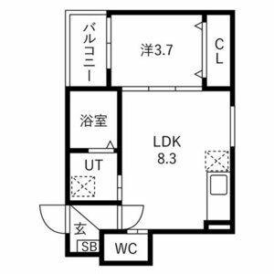 ルアナテラス(1LDK/1階)の間取り写真