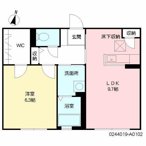 グレイス原良(1LDK/1階)の間取り写真