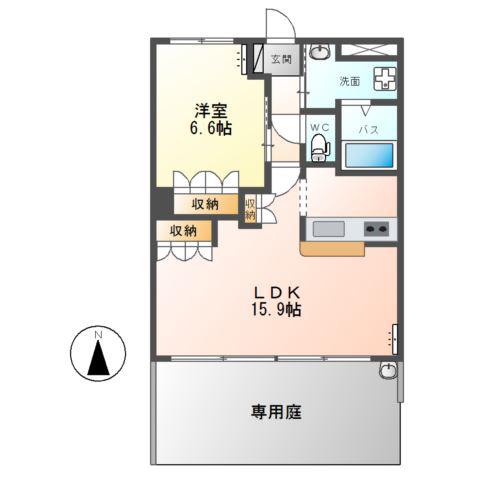 プランドール(1LDK/1階)の間取り写真