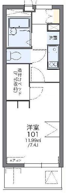 レオパレスレインボーステイツ(1K/1階)の間取り写真