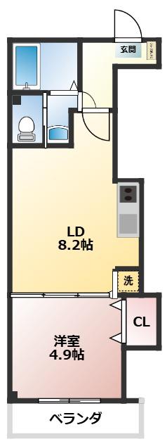 QUATRE SAISON(1LDK/4階)の間取り写真
