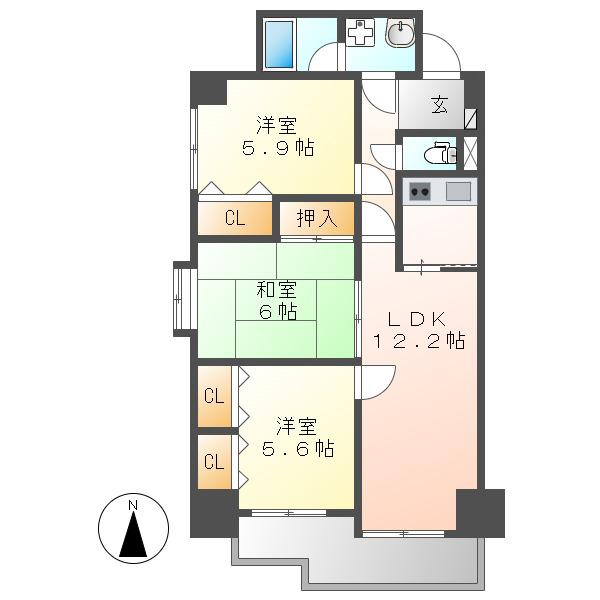 レグノ・アレッタ(3LDK/6階)の間取り写真